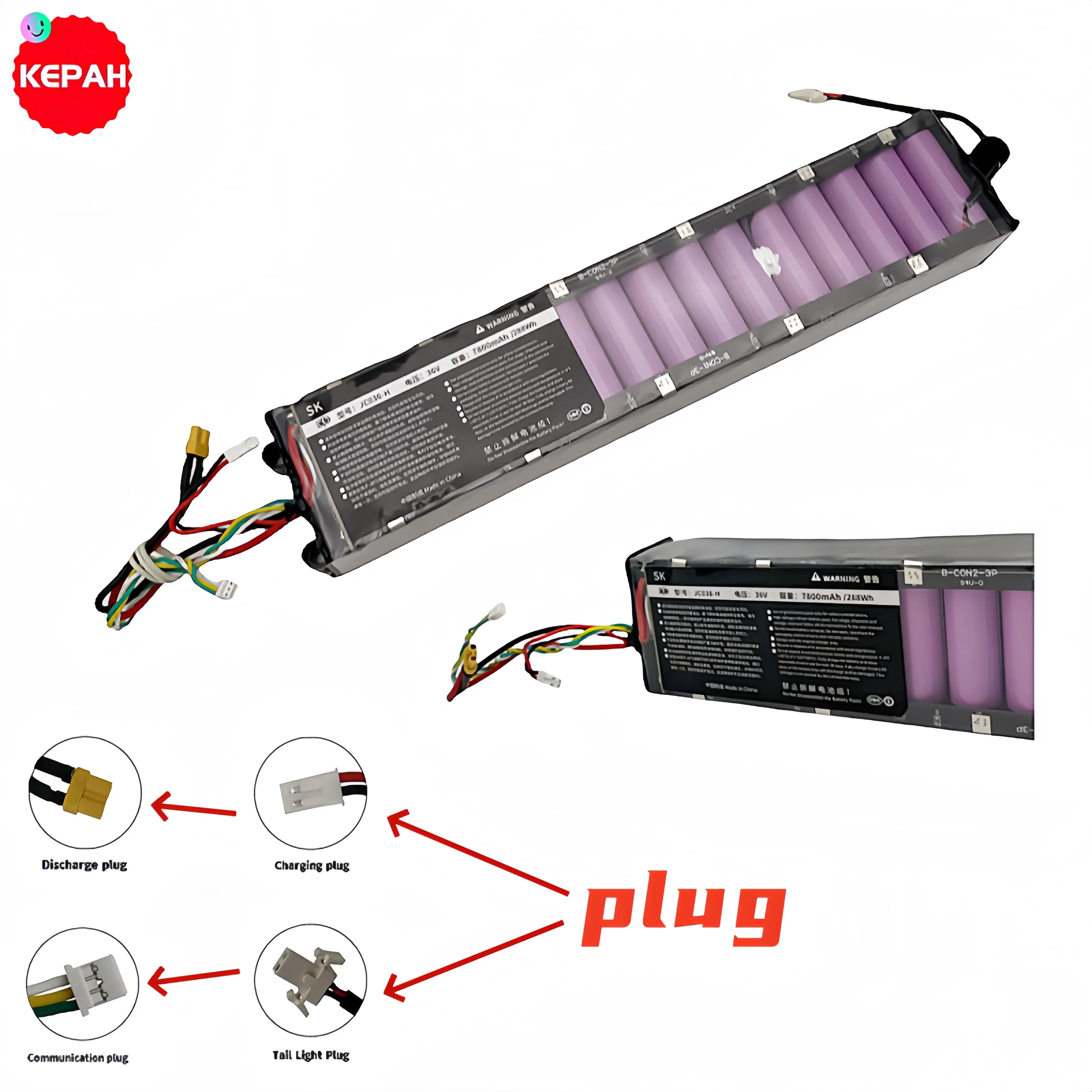 10S3P 36V 7.8Ah 100% original lithium battery pack suitable for Xiaomi M365 electric scooter, waterproof Bluetooth communication