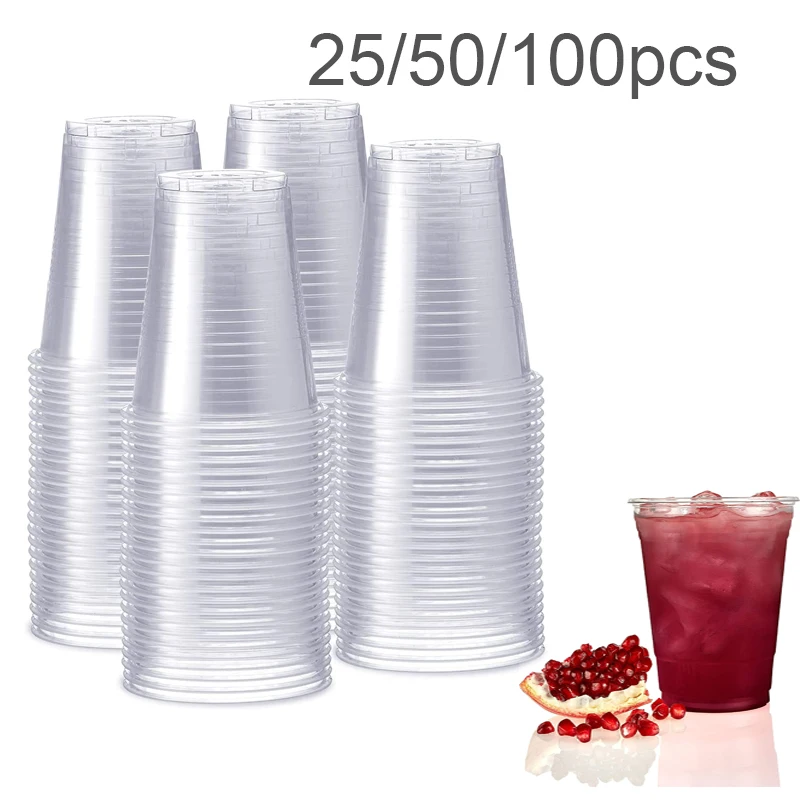 25/50/100 Stück neue Einwegbecher aus durchsichtigem Kunststoff für Picknick, Geburtstag, Küche, Party, Geschirr, Verkostung, 200 ml. – Detail 2