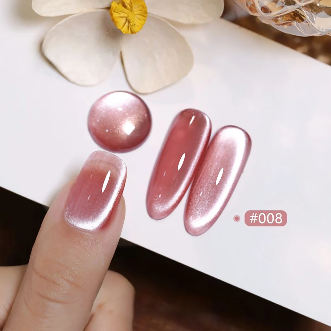 1 個 PSK レトロピンクキャットアイジェルネイルポリッシュアイス透明美白月光磁器白キャットアイ光線療法ネイルアート