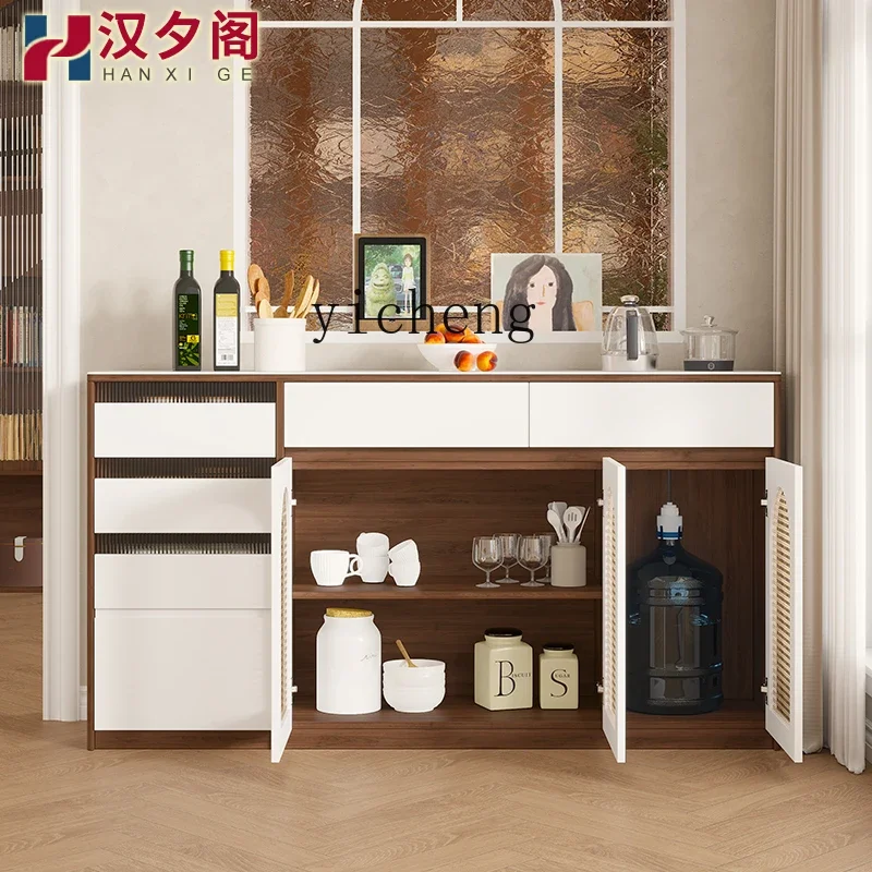 Multifunctional Side Cabinet Integrated Imitation Rattan Cupboard Living Room Household Cabinet