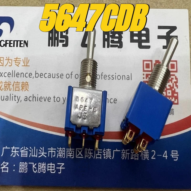 

（New）1pcs/lot 100% original genuine:5647CDB Bilateral self resetting toggle switch 6-pin 3-speed swing rebound opening 6mm