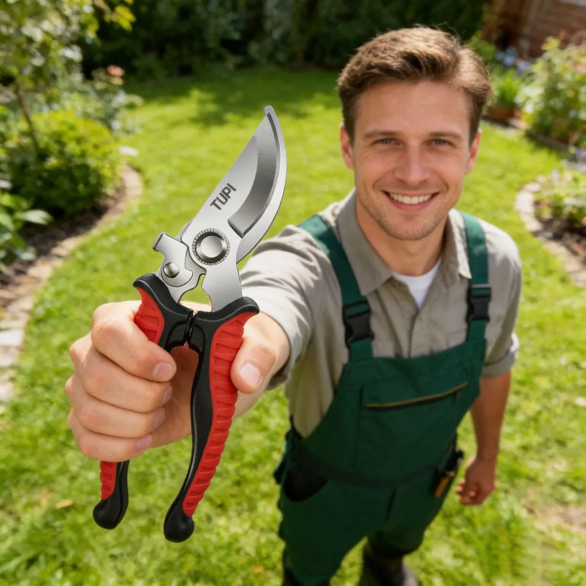 TUPI - Pruning Shears Full Category, Large Opening Super Sharp Professional Garden Shears, Round Headed Pruning Shears