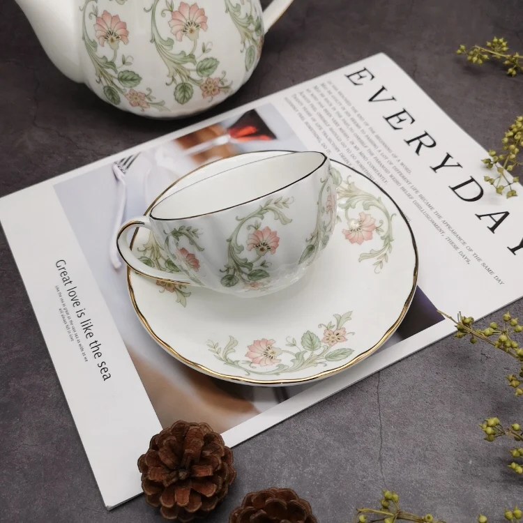 Bone china Coffee cup dish set British afternoon tea tableware retro Coffee cup coffee pot tea pot sugar can