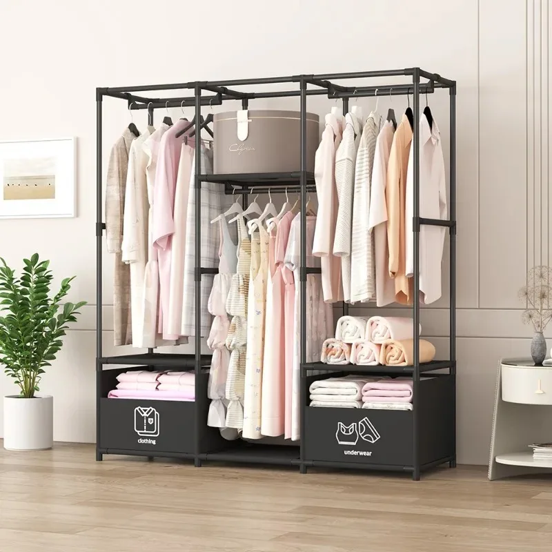 Simple Coat Rack Korean Combination Wardrobe Bedroom Storage Rental Room Wardrobe Strong and Durable Coat Rack