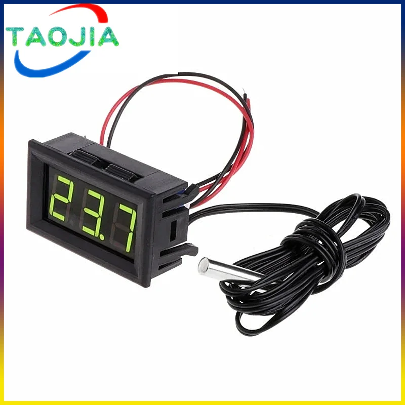 DC 12V Mini Digital LED Thermometer for Car Temperature Monitor Panel Meter Measuring Range -50-110C with Temperature Probe