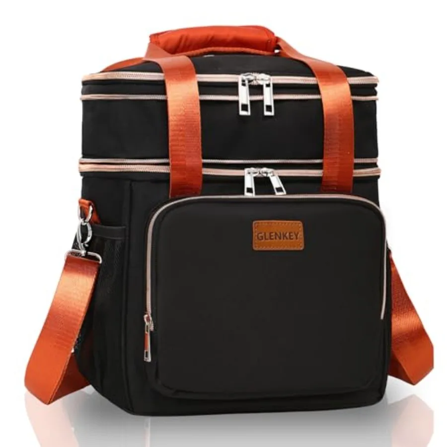 

Expandable Lunch Box Cooler Bag - Insulated Soft Lunch Bag for Men Women - Large Lunchbox for Adults Work Camping Outdoor Trave