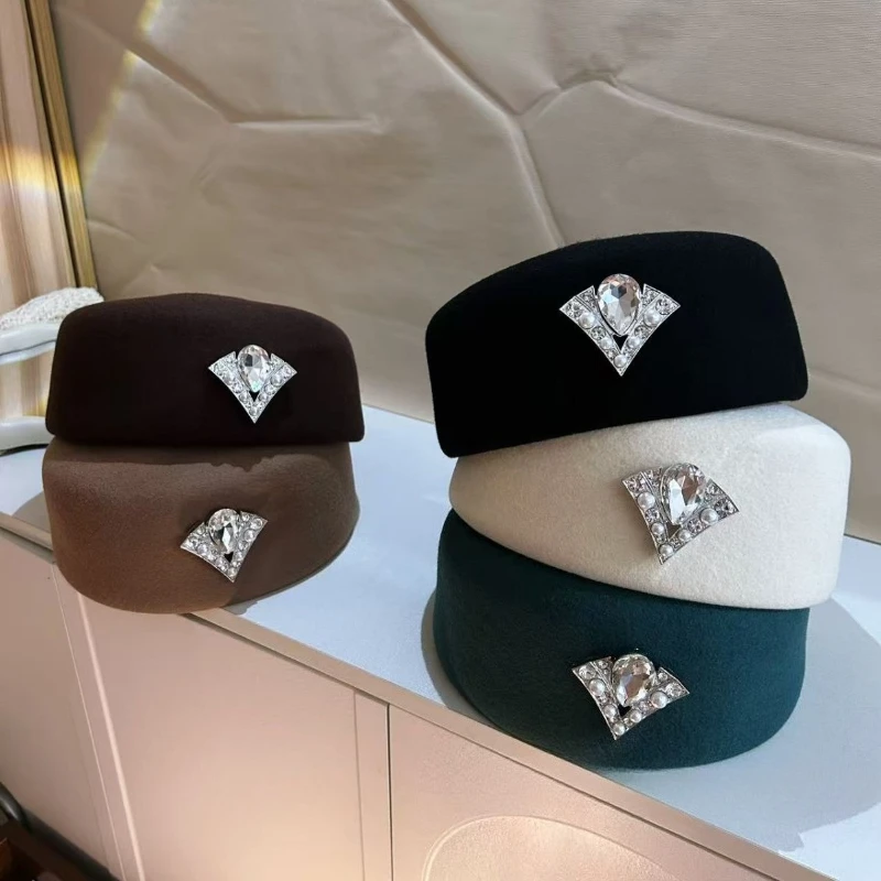 new-hard-top-wool-felt-top-fedoras-hats-luxury-diamond-berets-women-retro-hair-hat-elegant-temperament-woolen-hat-party