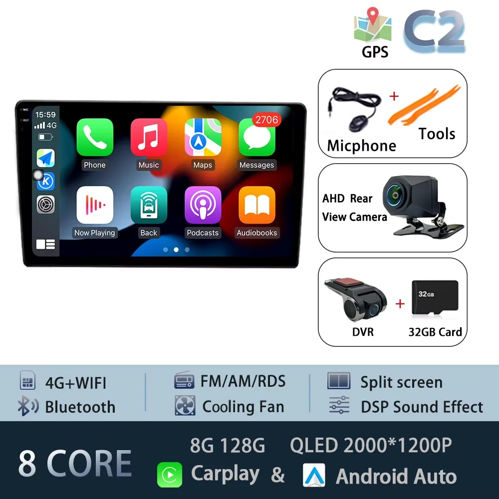 Voor Hyundai Azera 2006-2010 Android 15 Carplay Auto Radio Recorder Multimedia Speler Geen 2din GPS Navigatie Auto accessoires