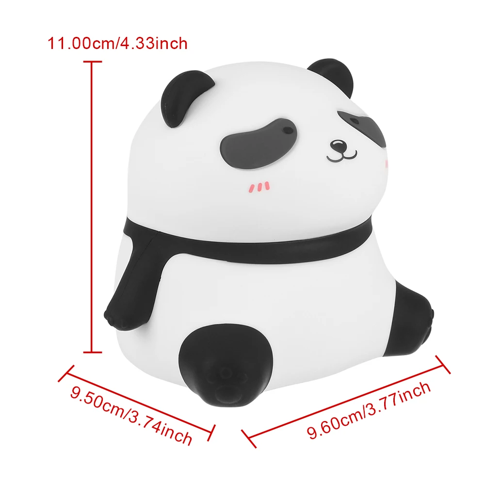 Lampada portatile in Silicone Panda elettrico leggero per la camera da letto di casa luci bianche calde lampada per dormire ricaricabile del fumetto