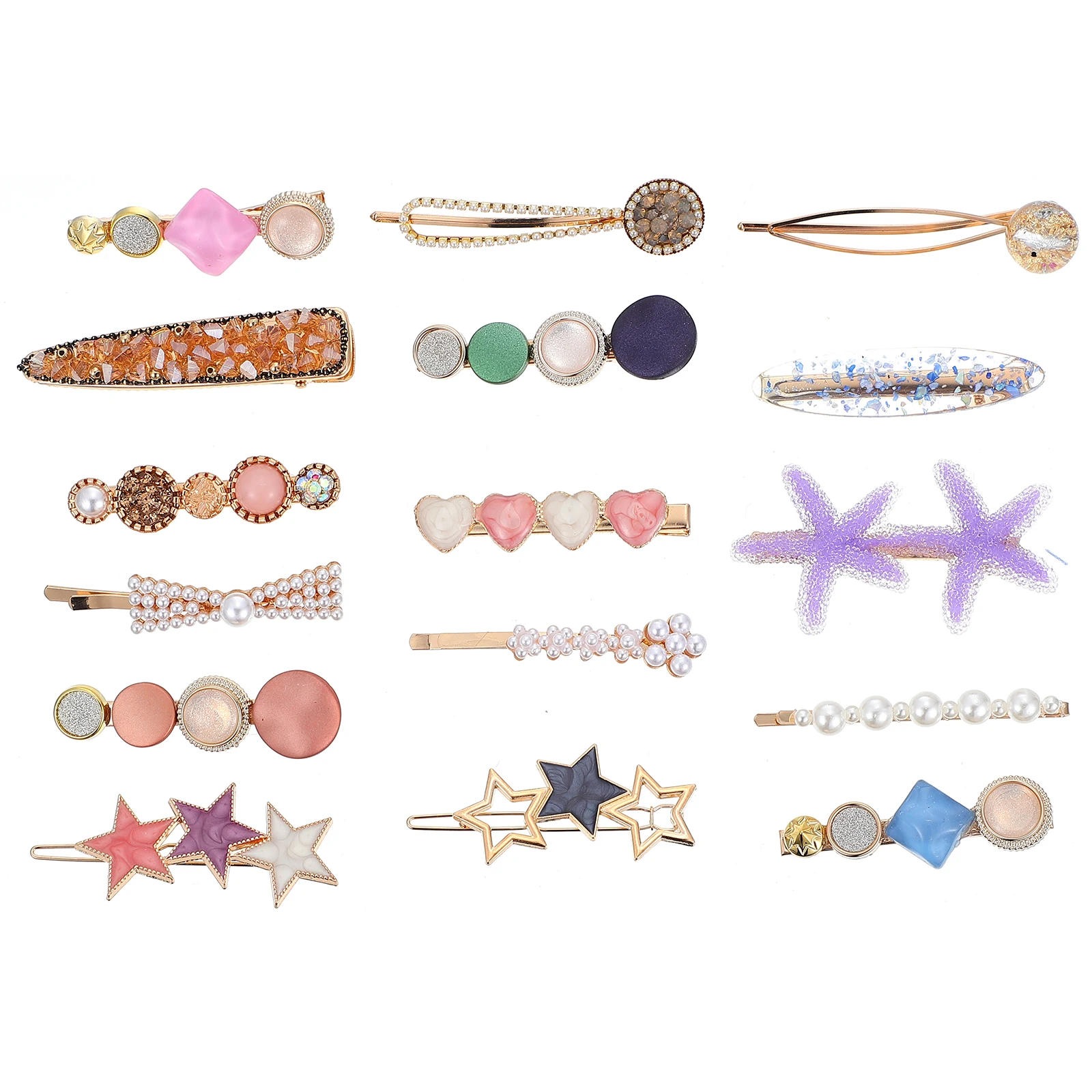 

16pcs Girls Hair Clip Fashion Hairpins Accessories Women Headdress Sweet Clips Hairstyle Decorative Daily Wear Festival Party
