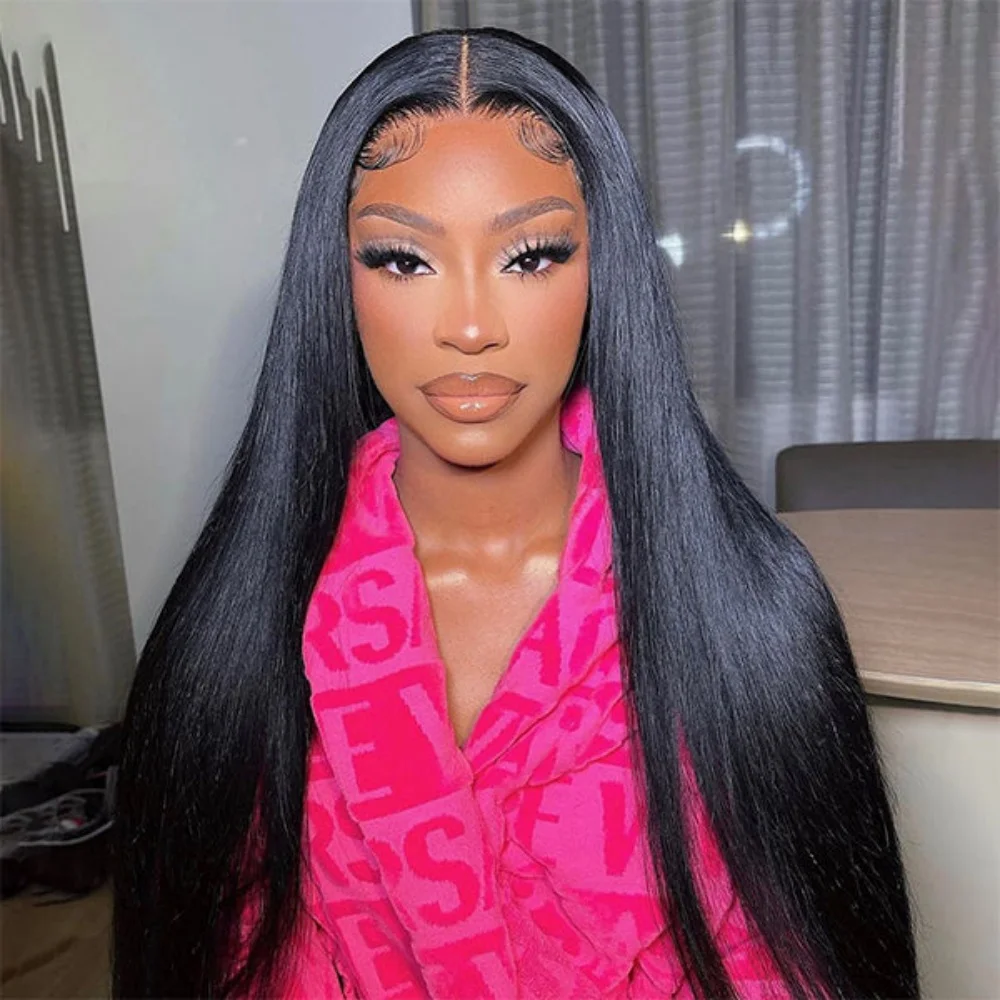 

180 200 Density 13x6 HD Transparent Bone Straight 30 40 Inch Lace Front Human Hair Wigs Brazilian Hair Lace Front Wigs For Women