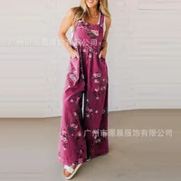 Jumpsuit Dungarees Women's Summer Printed Wide-leg Comfortable Casual Minimalist Niche Versatile Fashionable Designer Luxurious - Image 3