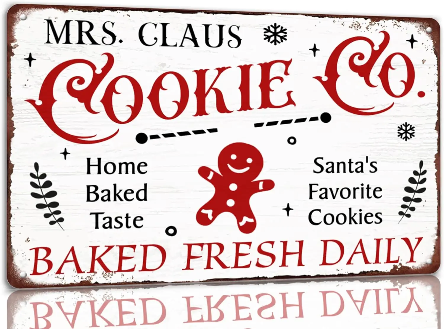 Mrs Claus Cookie Co-letrero de estaño Vintage, carteles de Metal navideños, divertido letrero de Papá Noel, decoración artística de pared navideña para el hogar, cafetería, tienda, Club, 8x1