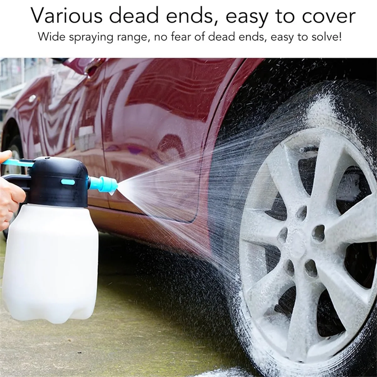 1.8L Electric Car Foam Sprayer, Battery Powered Foam Sprayer Wash 2000mAh,Cordless Pump Foam Sprayer for Watering