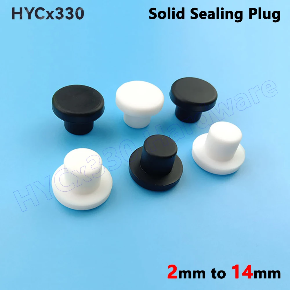 Solid Sealing Plug, 2mm to 14mm Silicone Rubber Hole Caps, T-shaped Seal Stopper High TEMP Dustproof Plug, Inserts Bungs End Cap