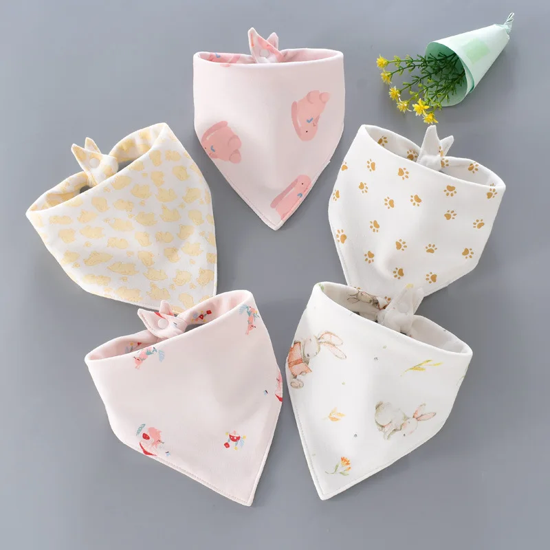 

Cartoon Baby Bibs Soft Cotton Baby Bandana Drool Bibs Double Triangle Feeding Bibs Infant Feeding Burp Cloths Baby Care 1/4/5pcs