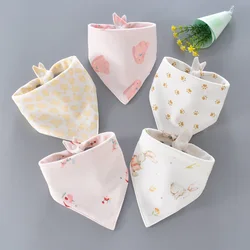 Cartoon Baby Bibs Soft Cotton Baby Bandana Drool Bibs Double Triangle Feeding Bibs Infant Feeding Burp Cloths Baby Care 1/4/5pcs