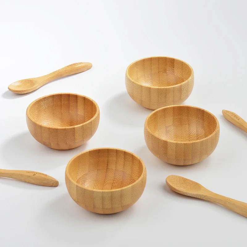 

Facial Mask Mixing Bamboo Bowls Set Mini Face Mask Tool Set Spat with Spoon Cover Mask Bowl Bamboo Cover Natural Bamboo Wooden