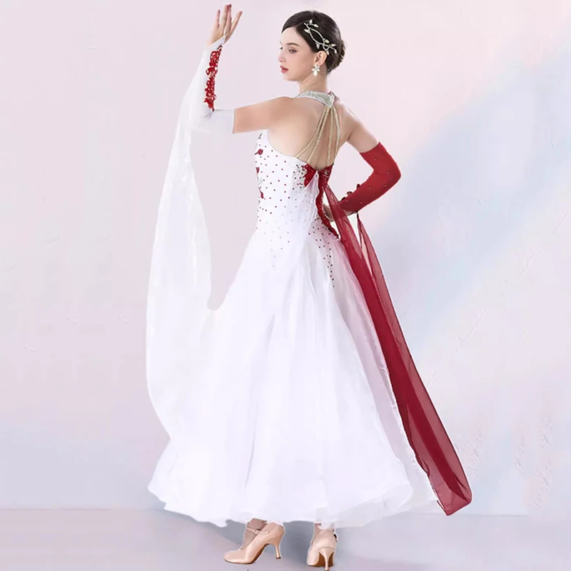 Customized High-end Ballroom Dance Competition Dresses Women Standard Modern Dance Dress Big Swing  Party Performance Clothes