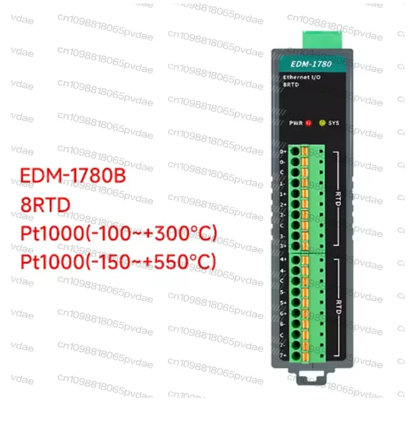 8-Channel temperature acquisition module Pt100/Pt1000 input remote I/O to 2Port Ethernet
