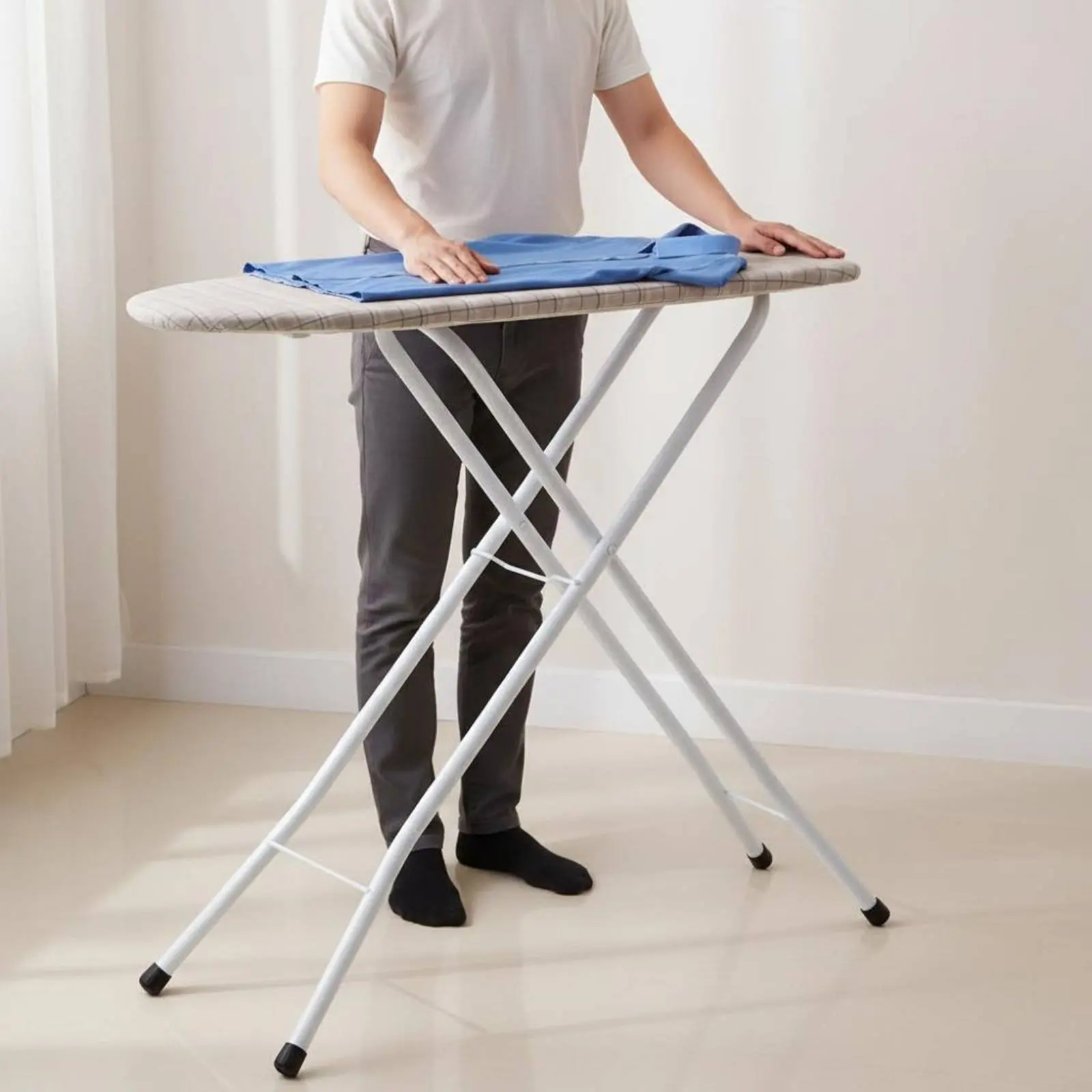 

Folding Ironing Board Foldable Standing Ironing Board Household Tool Heat-Resistant Thick Padded Cover for Hotel Room, Home