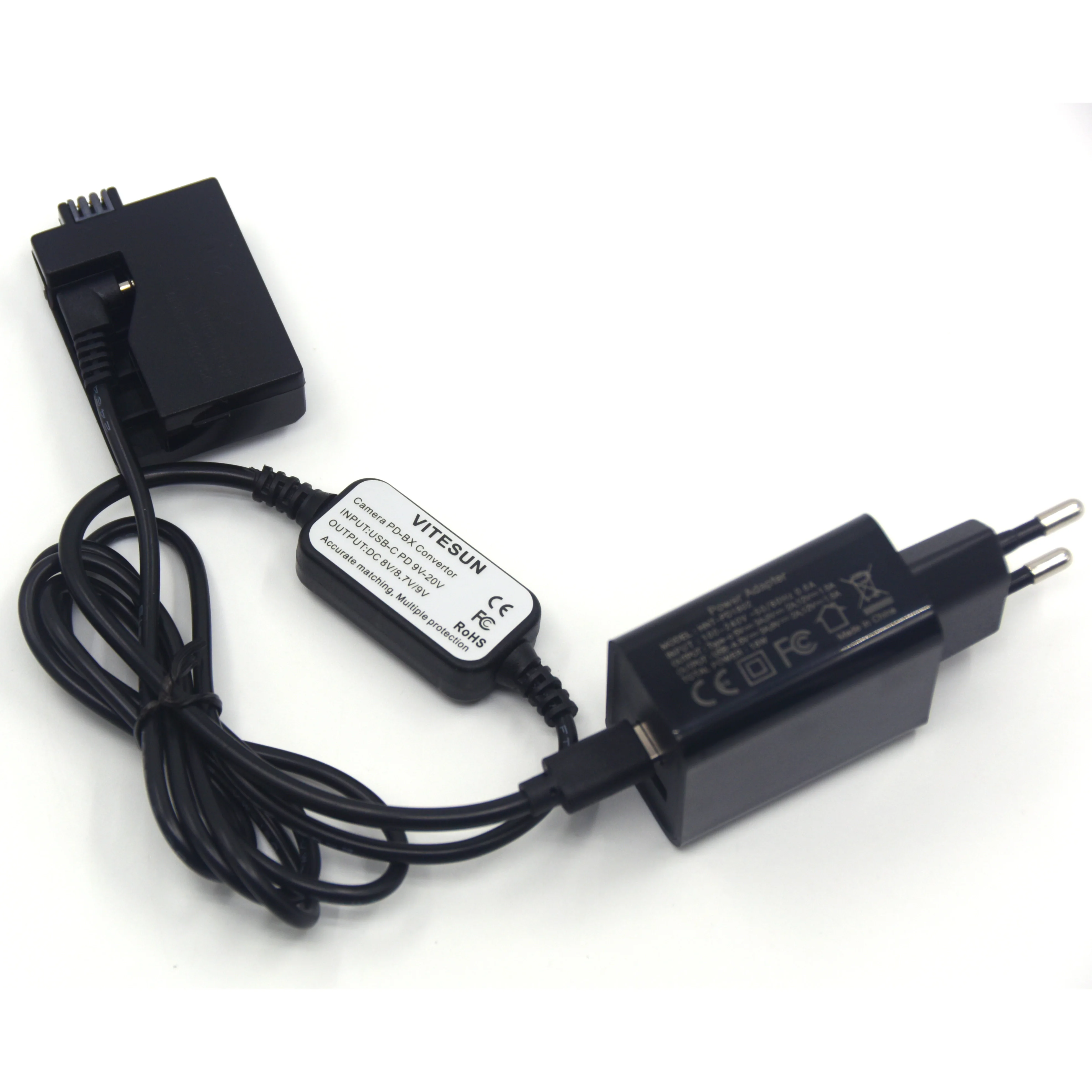 PD 3.0 Charger USB C Power Cable DR-E5 DC Coupler LP-E5 Dummy Battery Kit for Canon EOS Rebel XSi T1i Kiss F X2 X3 450D 500D