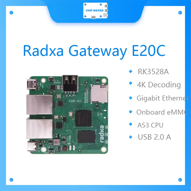 Radxa-E20Cミニゲートウェイ、デュアルギガビットイーサネットポート、e20c