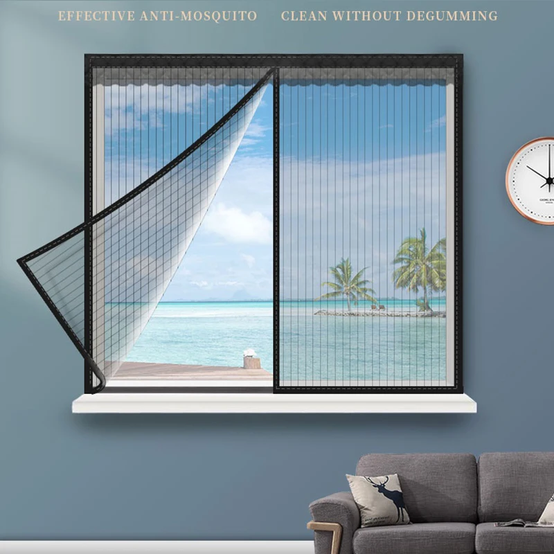 

Custom Folio Magnetic Window Screen Mesh, Indoor Anti-Mosquito Curtain, Tulle Summer, Invisible Removable, Washable Screen Net