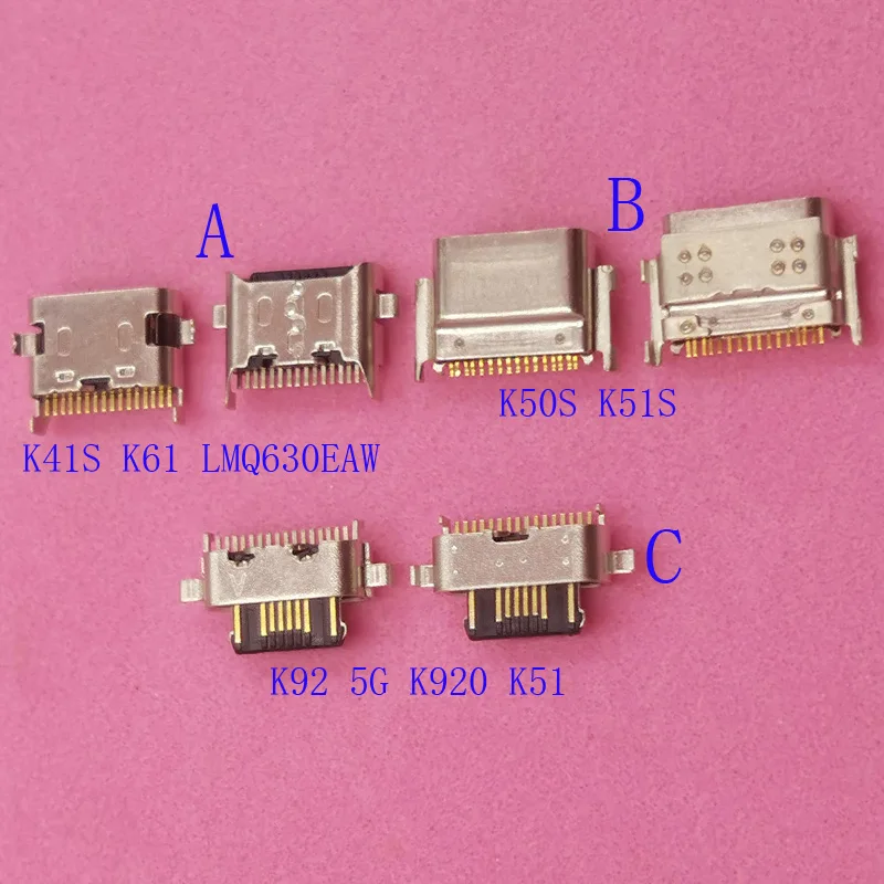 

50Pcs USB Charger Charging Dock Port Type C Plug Contact Connector Jack For LG K41S K61 K92 K920 K51 LMQ630EAW Q630 K50S K51S