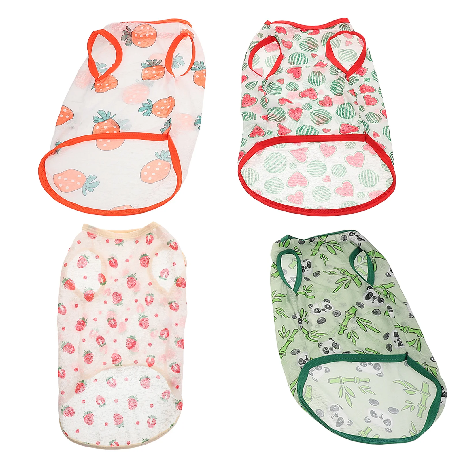 

4Pcs Pet Cooling Clothes Summer Vest Dog Sleeveless Shirt Cat Shirt Puppy Outfit Small Dog Clothing Sun Protection