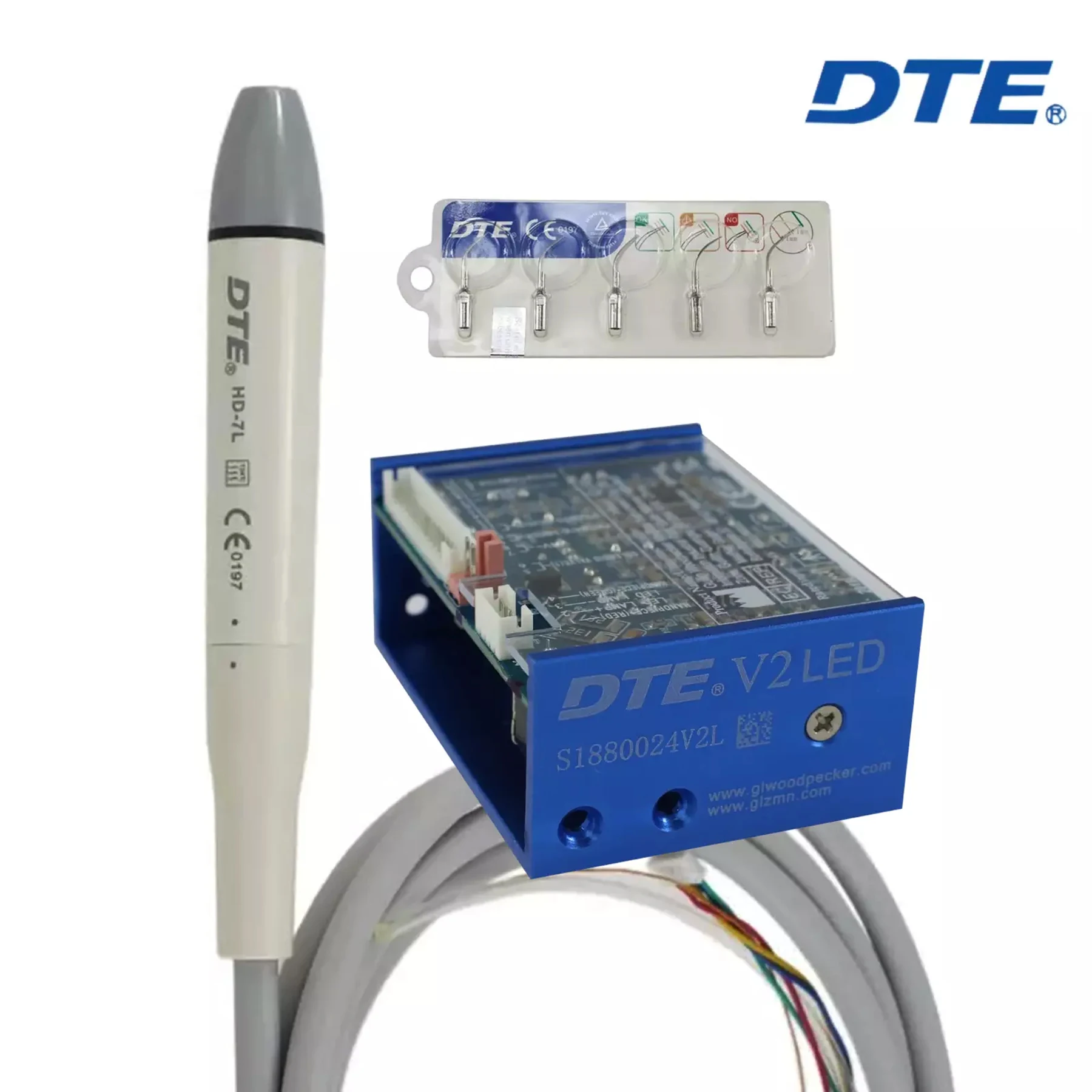 

100% Original Woodpecker Build-in Ultrasonic Piezo Scaler DTE-V2 LED Detachable Handpiece For Dental Unit