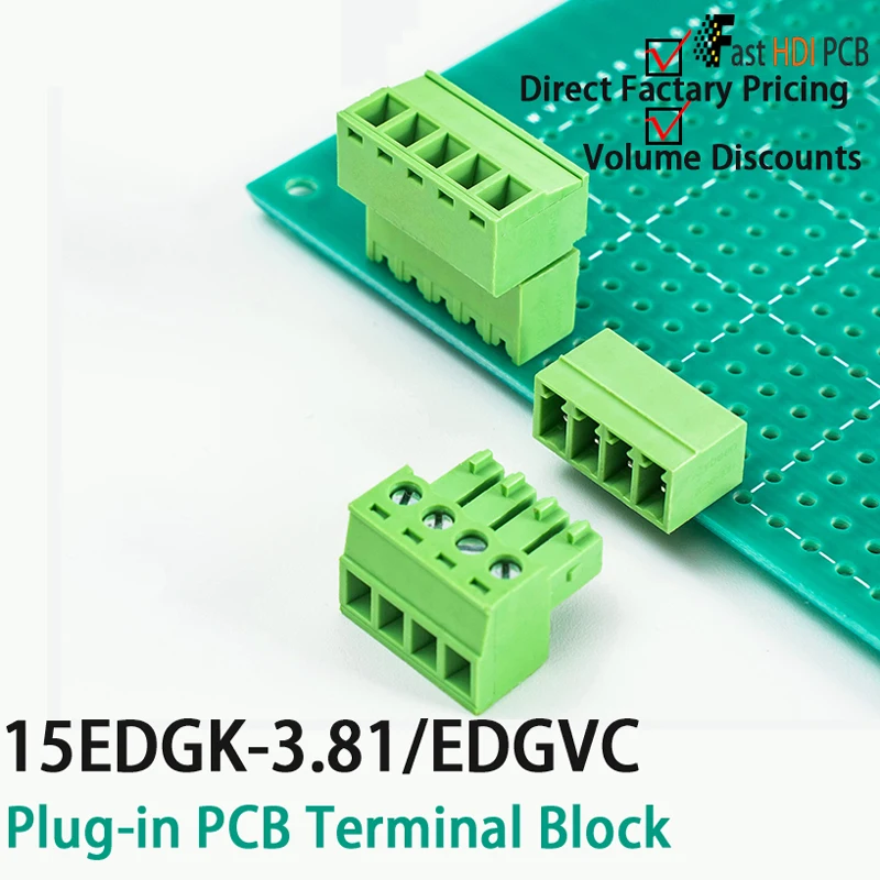 【풀세트 5개】15EDGK-3.81mm 직각 헤더 & 플러그 어셈블리 | 이중 플랜지 패널 장착 | -40℃~105℃ 혹한환경용
