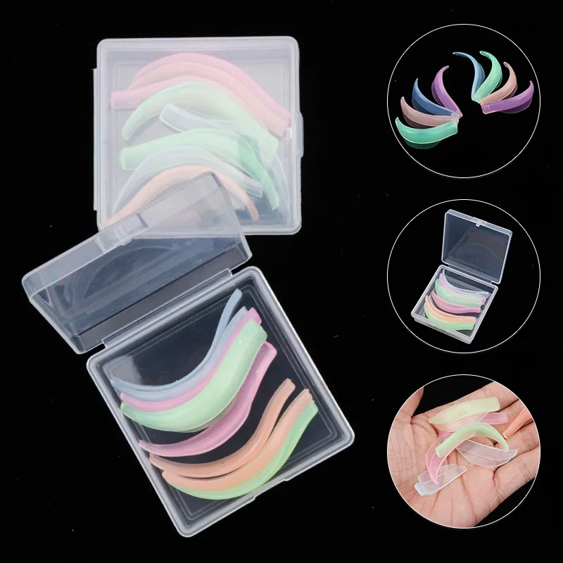 4 paires/boîte d'aide à l'extension de cils, outils de permanente et de teinture pour faux cils, joints en Silicone pour le repassage des cils