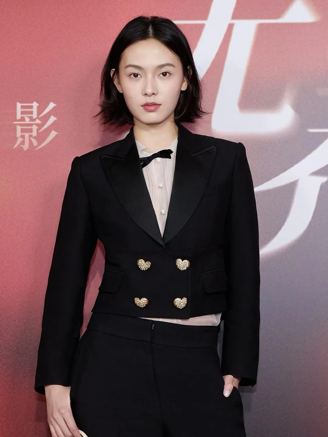

High Quality 2025 Autumn Elegant Ladies Silk Wool Jacket Fashionable Rhinestone Double Breasted Black Short Blazer