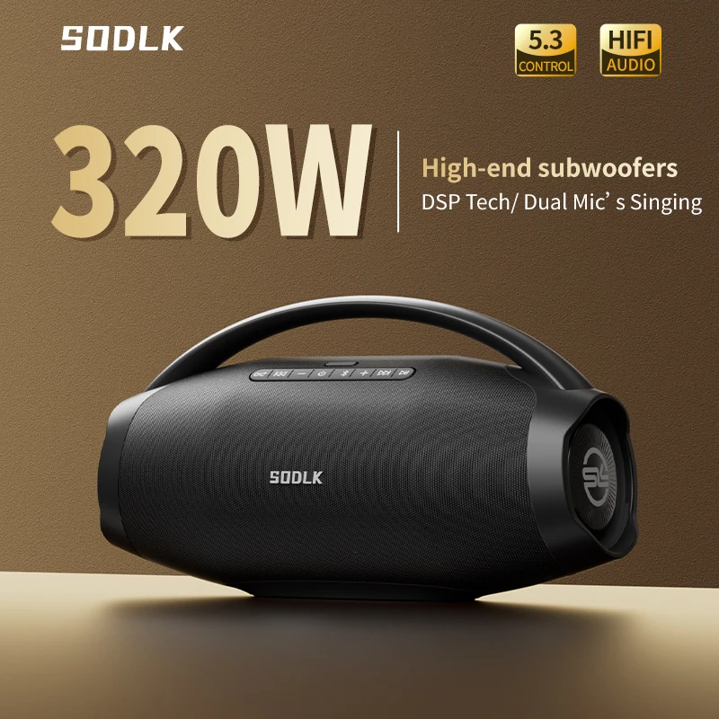 SODLK S1619 320W Wireless Outdoor Speaker with Microphone Three-Way with 7