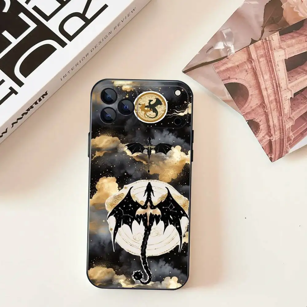 F-quatrième W-Wing Dragon Cool coque de téléphone en Silicone noir souple pour iPhone 17,16,15,14,13,12,11,Pro,Max,Plus,E,SE4,Air,Mini