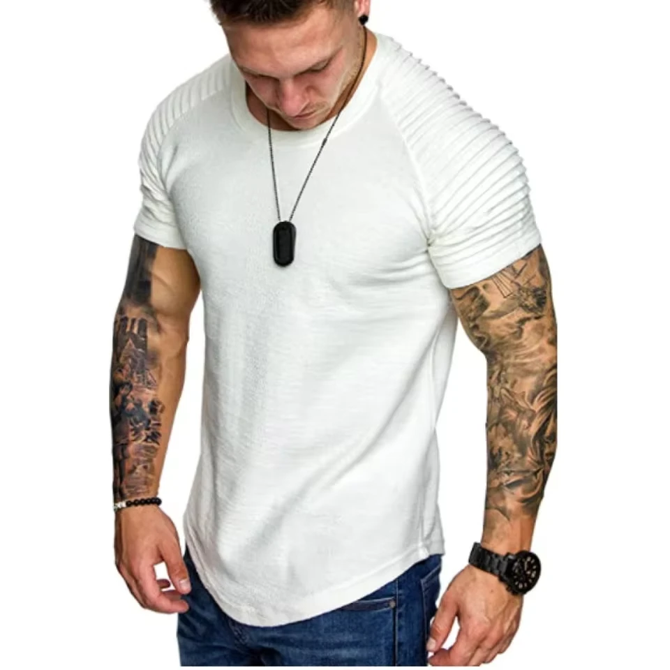 

Fashion Mens T Shirt For Summer Muscle Workout Athletic Shirt Cotton Tee Quick Dry Short Sleeve Top