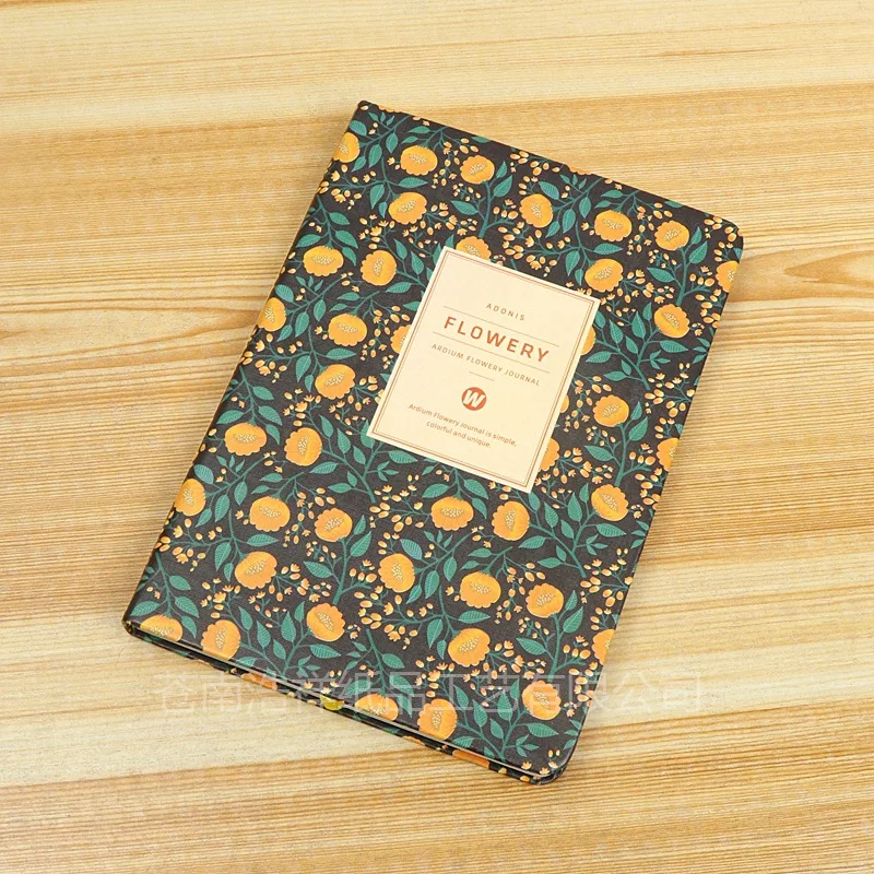 Fashion Cute PU Leather Floral Print Schedule Note Book Diary Weekly Planner Notebook School Office Supply Handbook Stationery