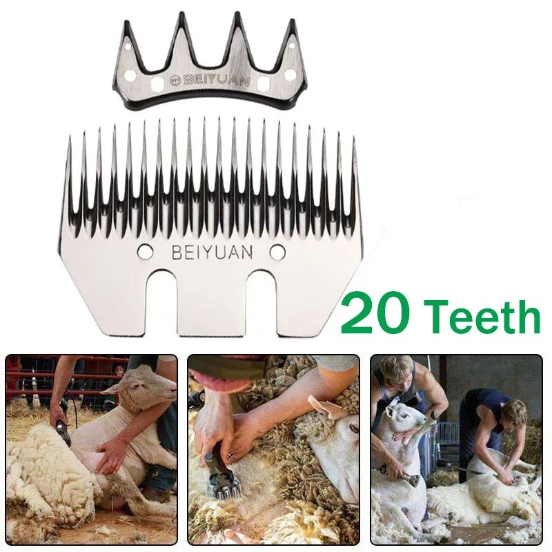 

BEIYUAN 20 Teeth Sheep Shears Comb Cutter Wool Scissors Blade Goats Alpaca Farm Clipper Scissors Parts 1 Sets