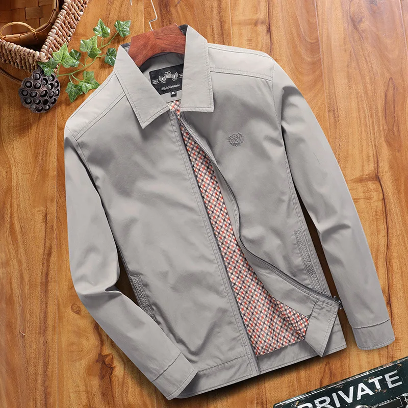 Lightweight Jacket, Cross-Border Casual Business Coat, Spring And Autumn Men's Pure Cotton Jacket For Dads