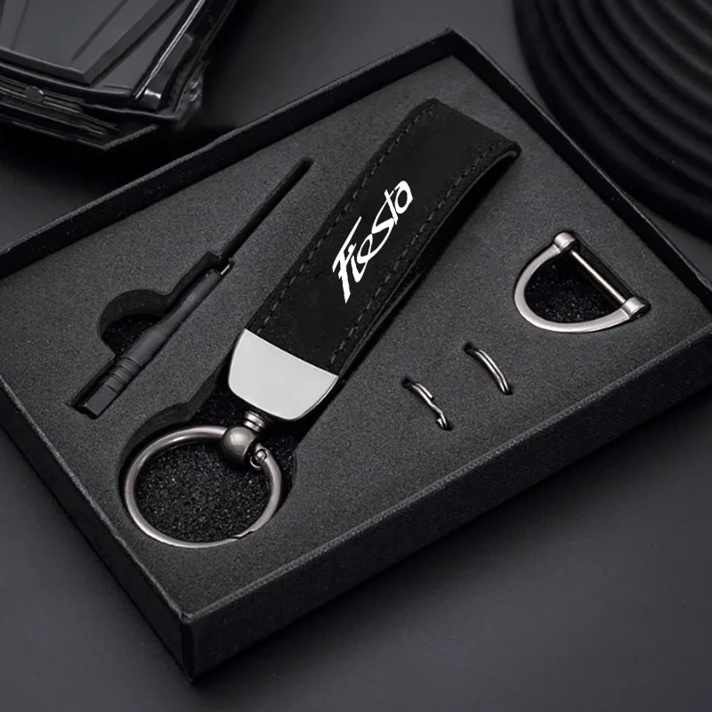 Fashion Suede KeyChain Horseshoe Buckle Key Ring Car Key Rings for Ford Fiesta 2008 2009 2010 2011 2012 2013 2014 2015 2016