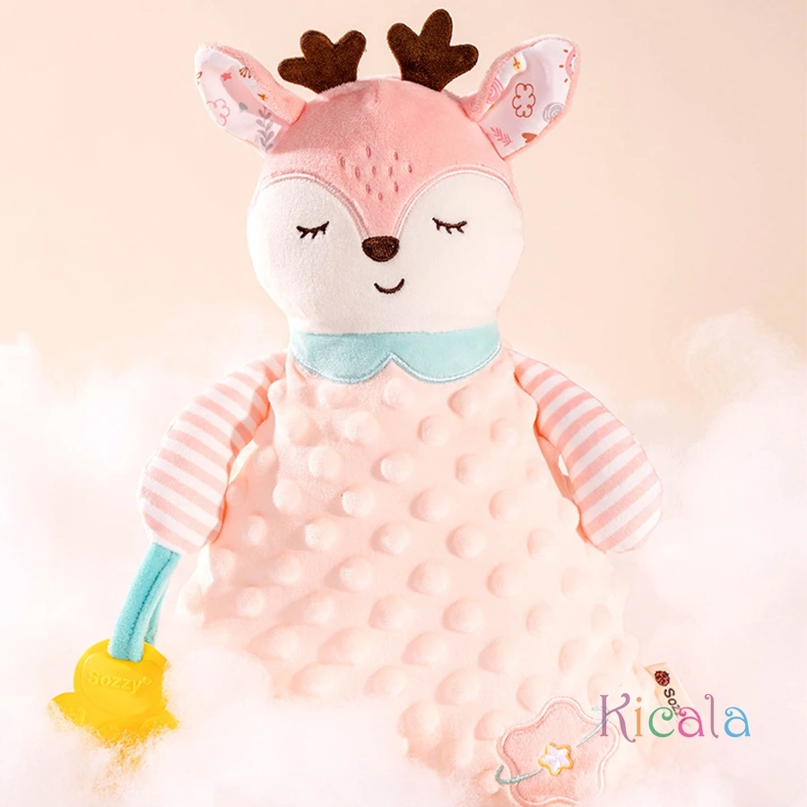 新生児用ぬいぐるみ、かわいい動物の毛布、ライオン、ゾウ、安心毛布、ベビーギフト