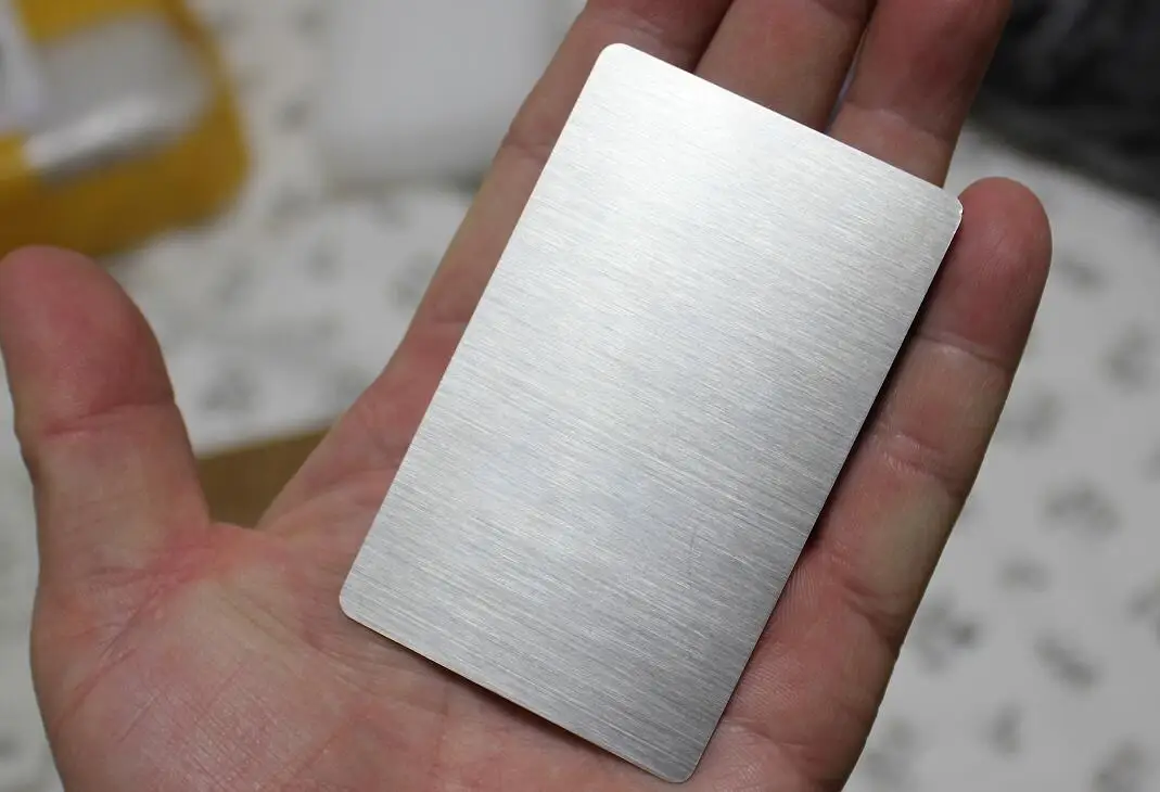 Thickness 0.7mm Stainless Steel Blank Metal Business Cards Size 85 x 53mm