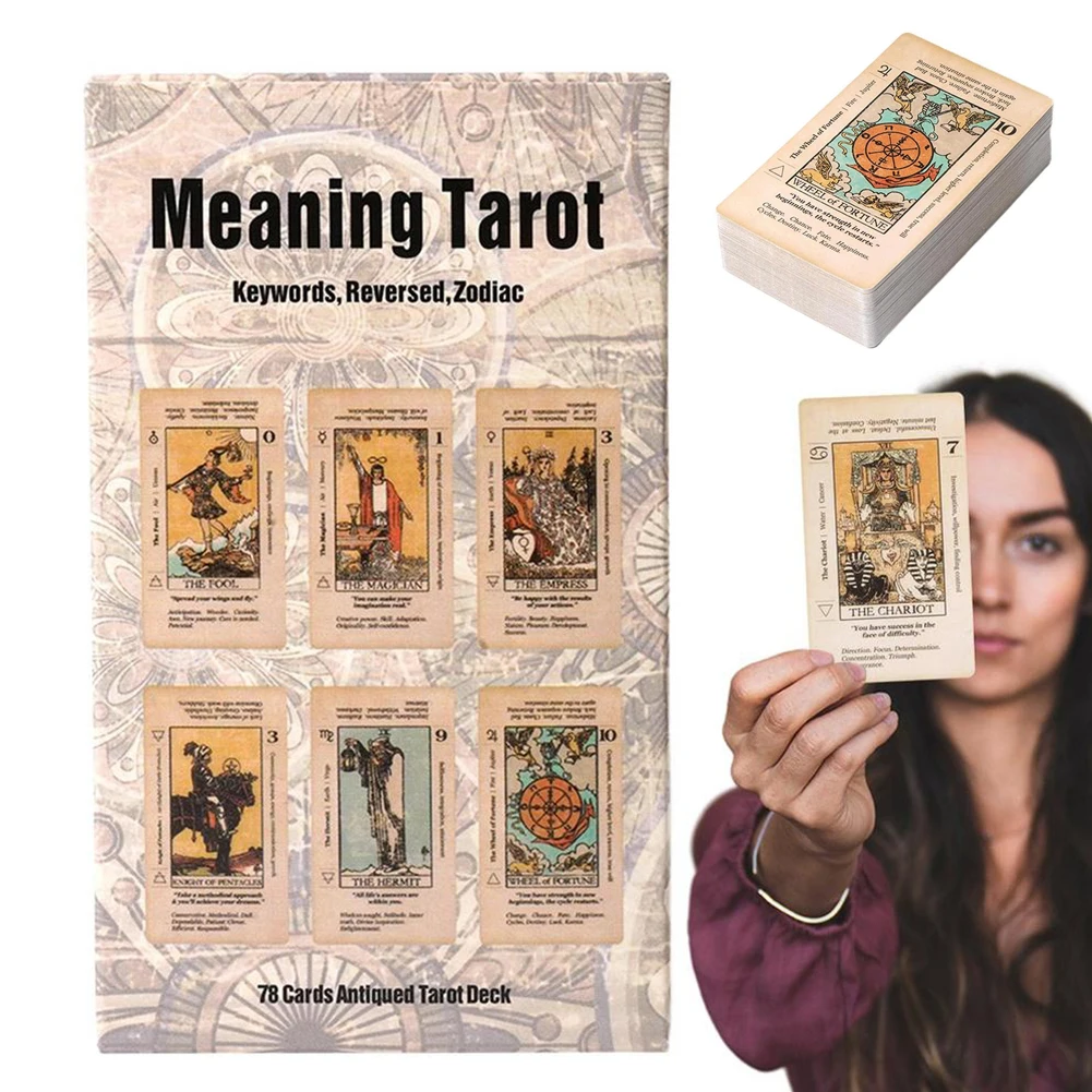 

Meaning Tarot Cards Family Party Supplies 78pcs Ancient Western Divination Cards Reversed Zodiac Board Game for Spiritual Growth