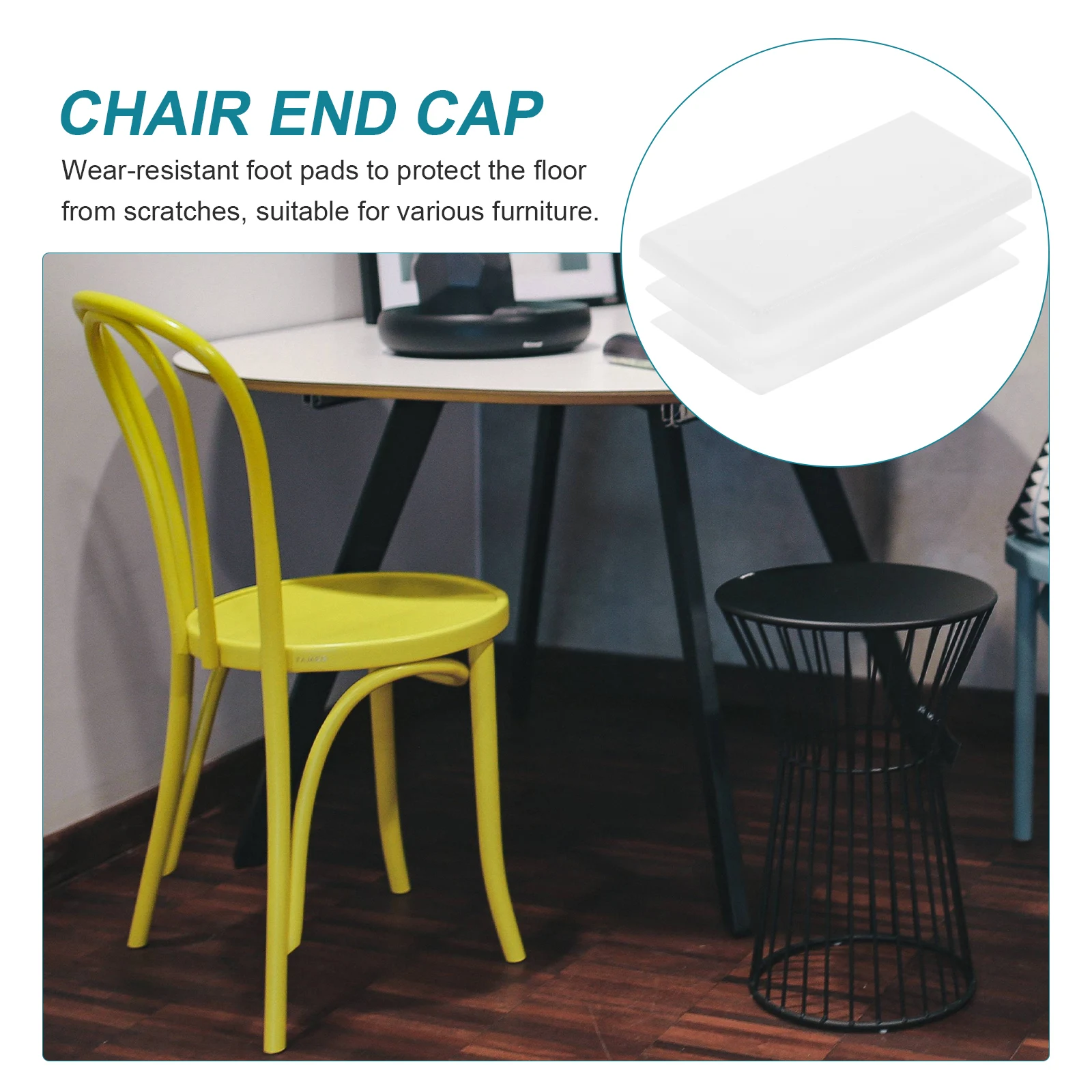 

20Pcs Plastic End Caps Durable Chair Leg Plugs Square Design Floor Protector Easy Install Furniture Glide Plastic End Caps