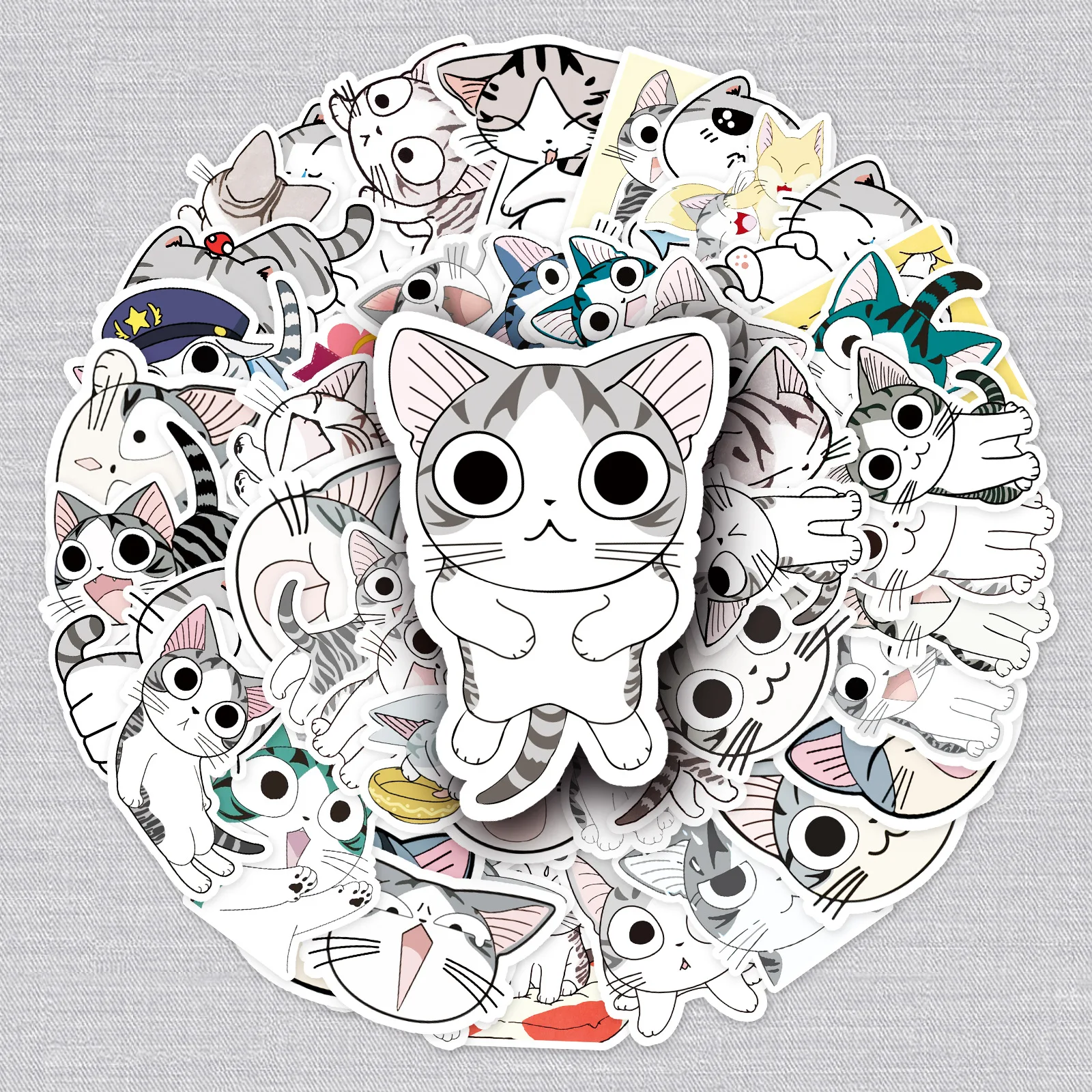 

wholesale Sticker Factory 53 Sheets Cheese Cat Cute Cat Luggage Laptop Car Sticker Phone Case