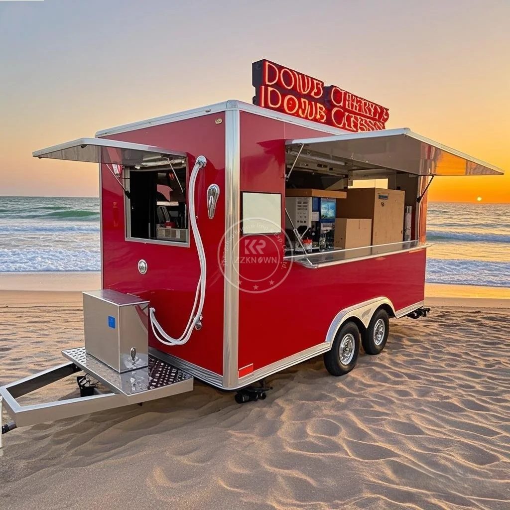 High Quality Food Truck Factory Price Stainless Steel  Hot Dog Pizza Coffee Ice Cream Trailer Food Cart