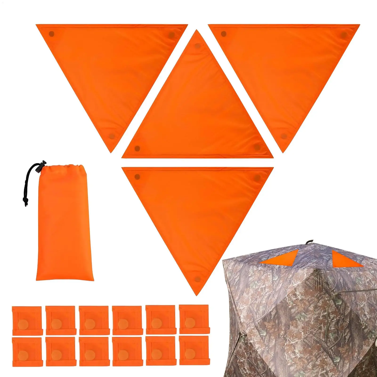 

Blaze Orange Blind Panel Magnetic Cover With 12-Button 4 Pieces Magnets Blaze Safety Panels For Tent Backpack Outdoor Running