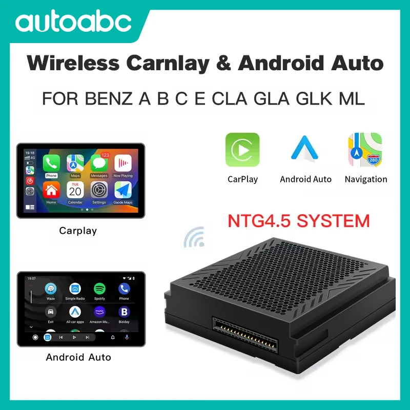 For Mercedes Benz A B C E CLA GLA GLK ML W204 X204 W246 C117 W176 X156 Sprinter NTG4.5 Becker Box Wireless Carplay Android AUTO