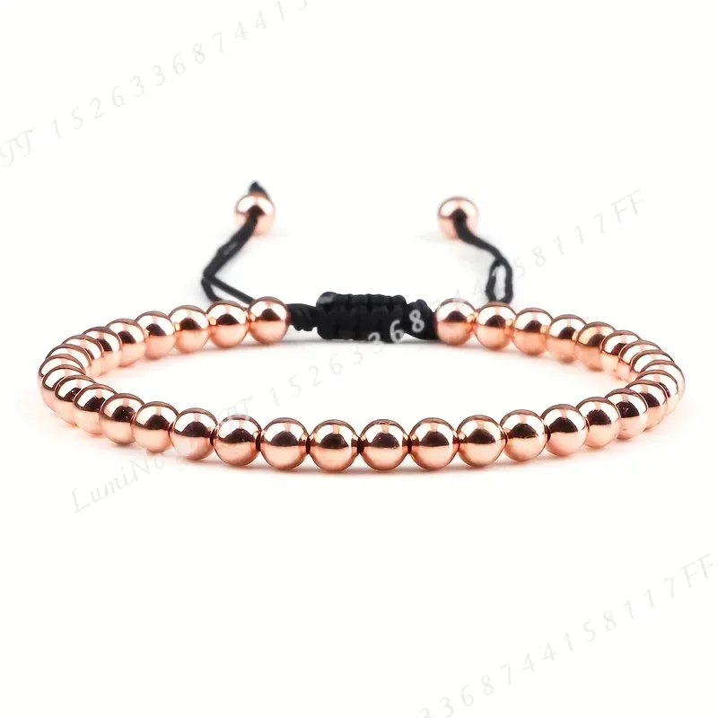 Handmade Copper Bead Bracelet for Men and Women Good Luck Charm to Balance Emotions and Body Energy Unisex Jewelry Gift